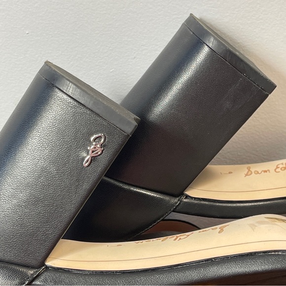 Sam Edelman Daniella Block Heel Sandal, Black Leather - Picture 11 of 14